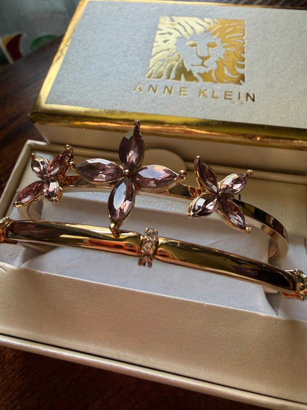 Anne Klein Flower Bangle Bracelets